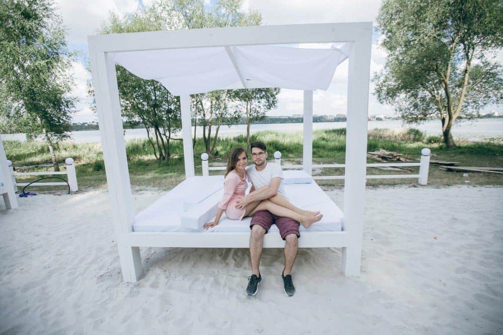 Custom wooden garden arbor